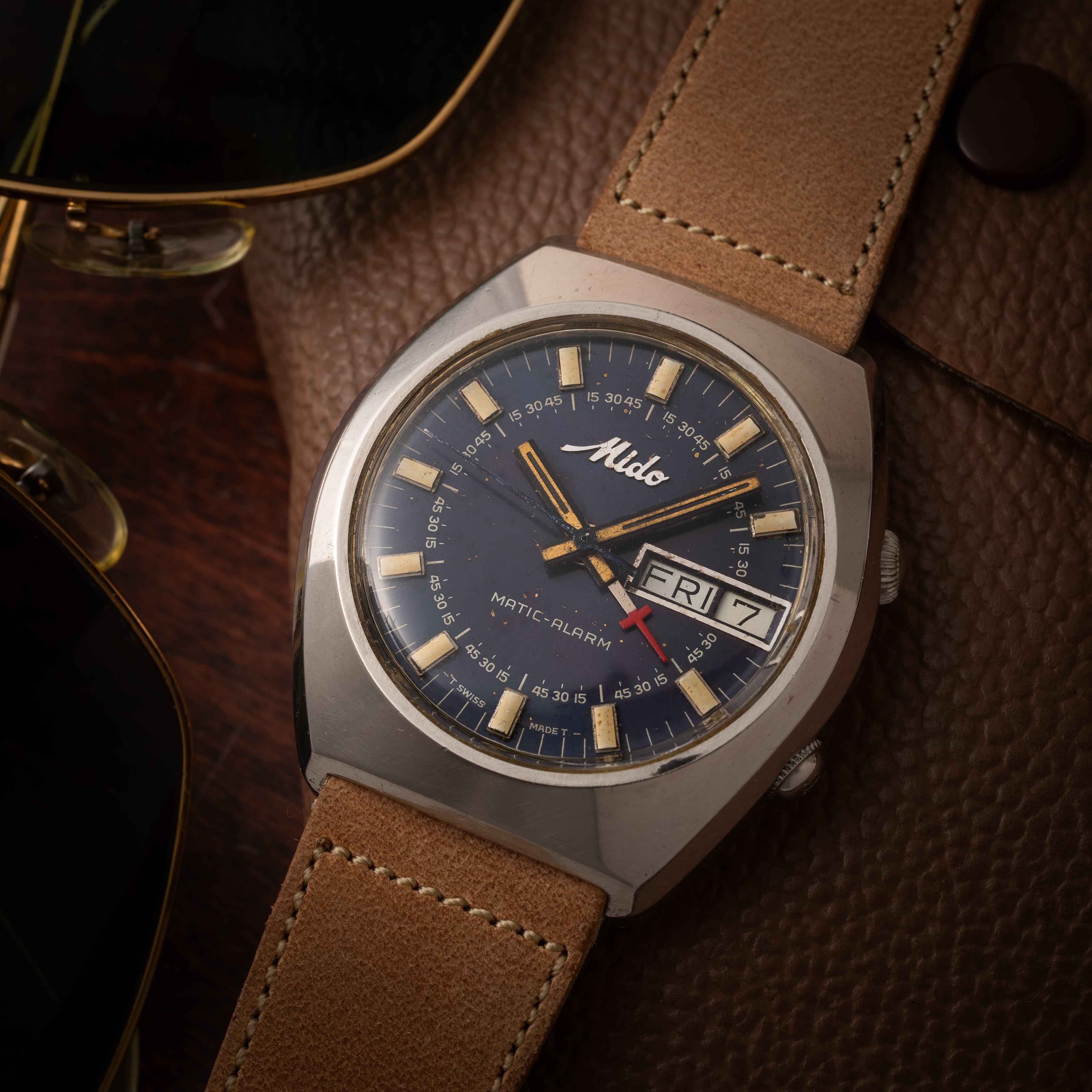 ミドー アラーム オートマチック ブルーダイヤル 1960年代製
