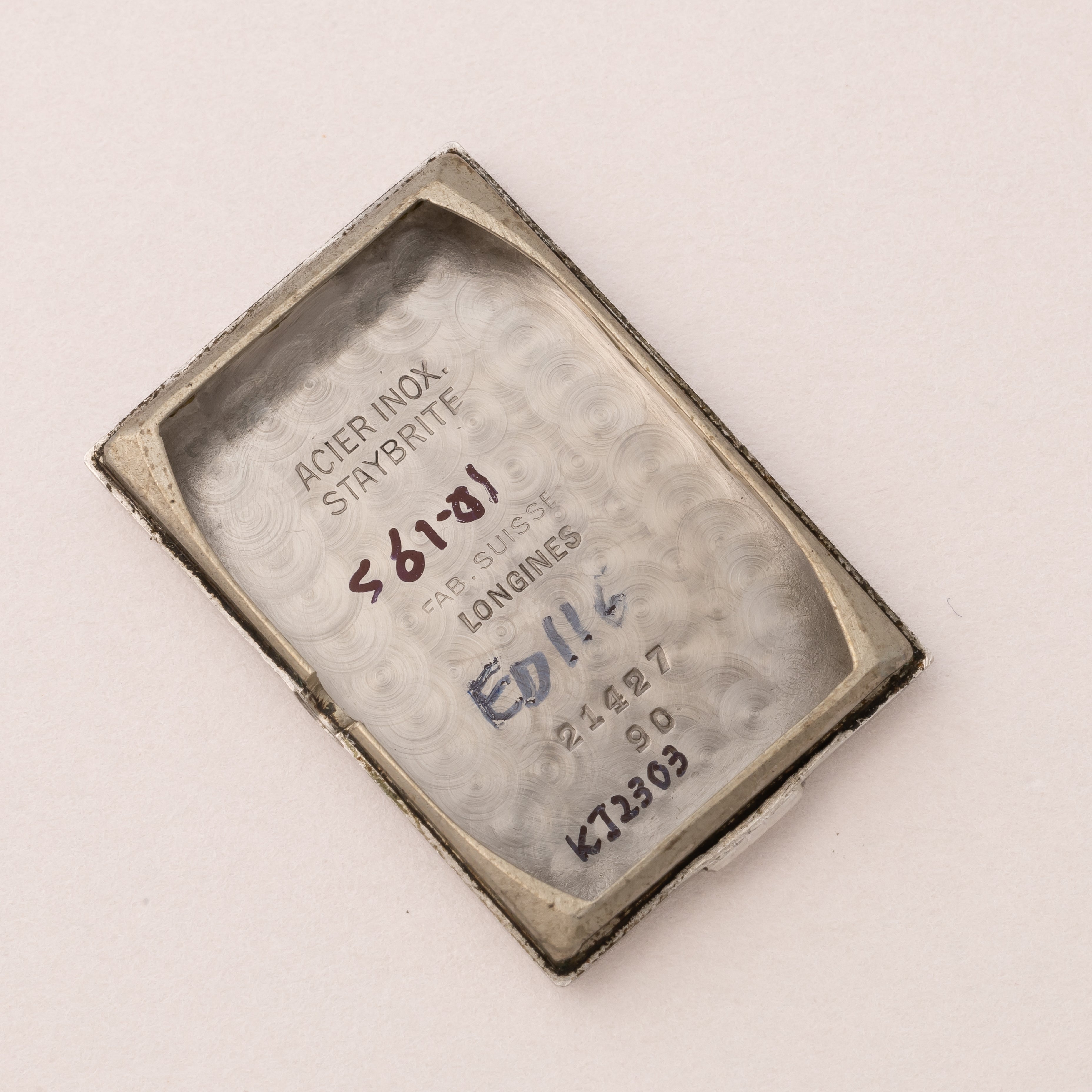 ロンジン レクタンギュラー 手巻き Cal.9L カッパーダイヤル 1940年代 ステイブライトケース