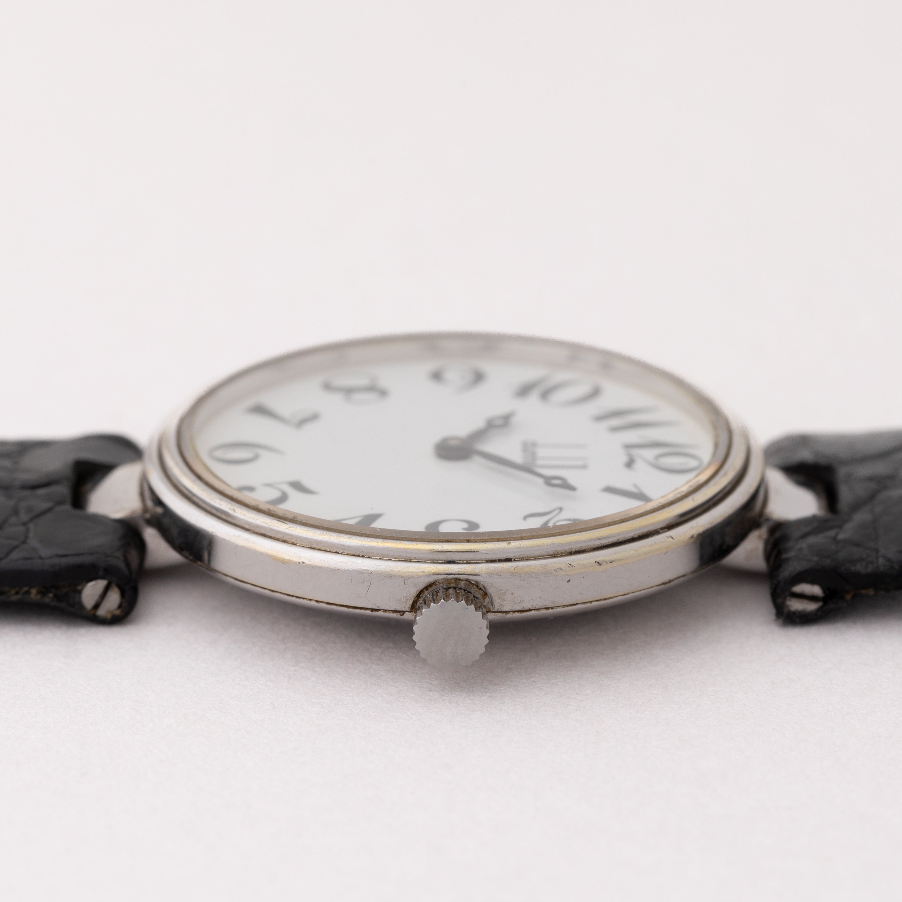 ダンヒル 銀無垢ラウンドケース 手巻きクロノメーター 1980年代製 アラビアダイヤル