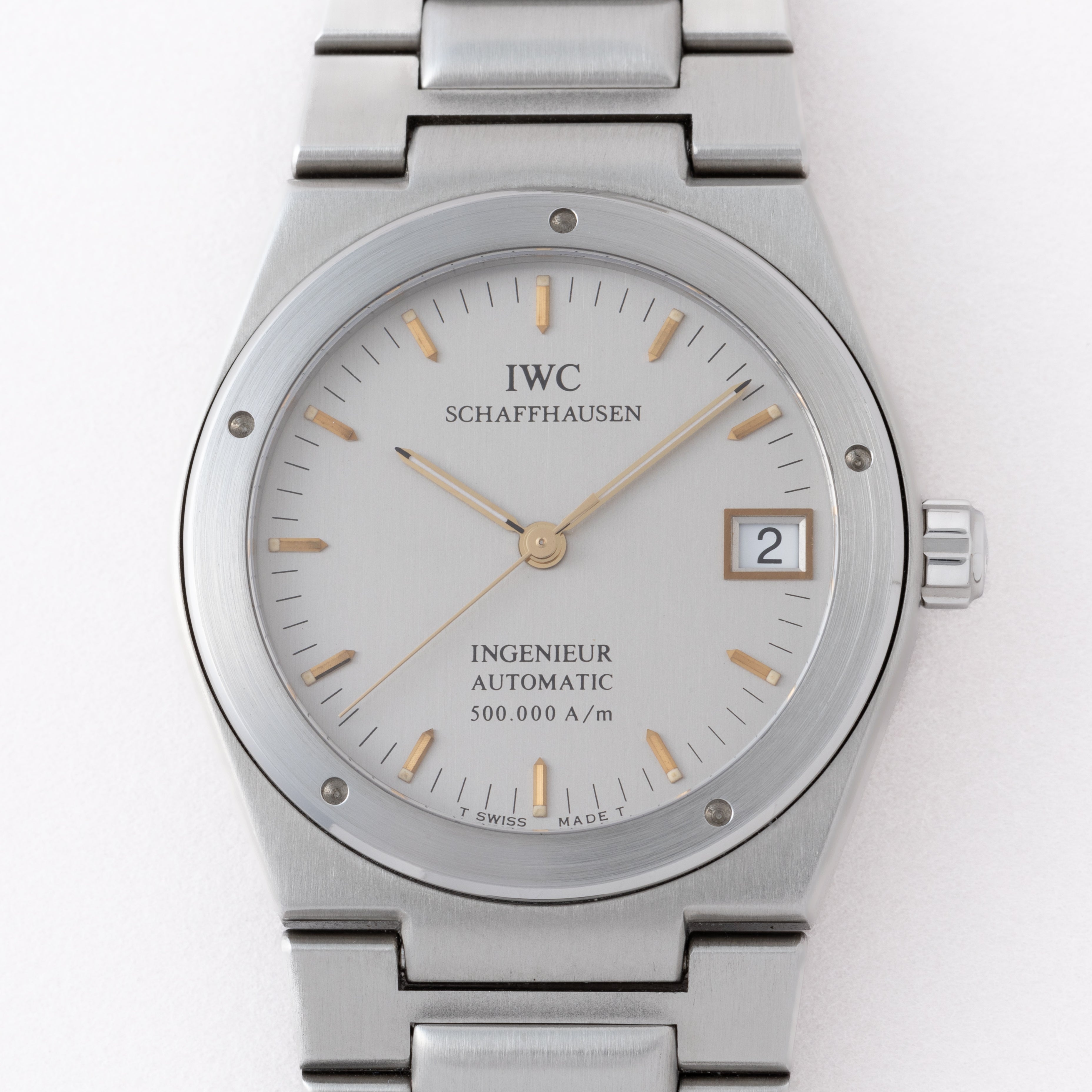 IWC インヂュニア Ref.3508 グレーダイヤル 1990年代 Cal.37590 修理保証書、ギャラ付き