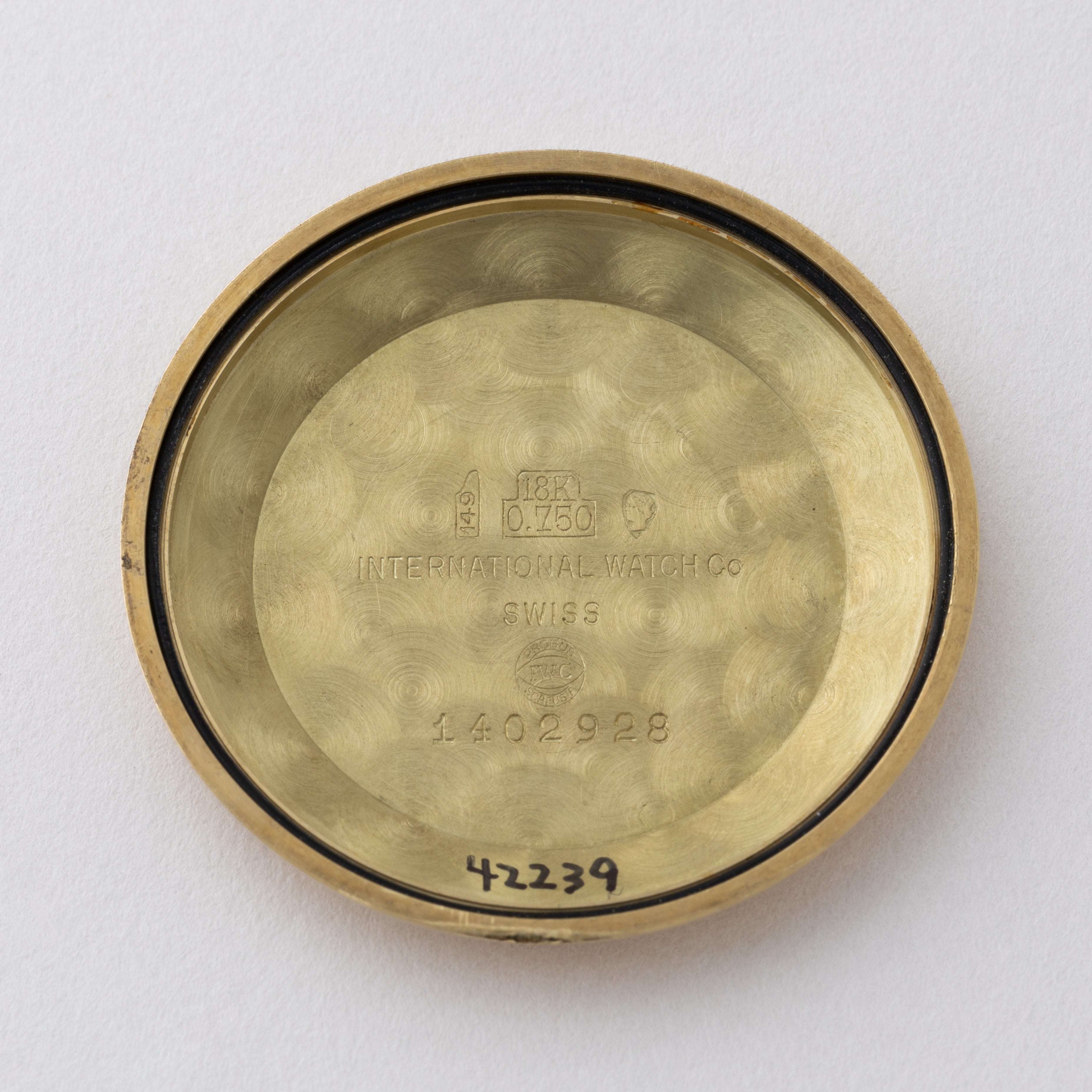 IWC 18金無垢ラウンドケース1957年製 箱、販売店ギャラ付き ペラトン式自動巻Cal.852