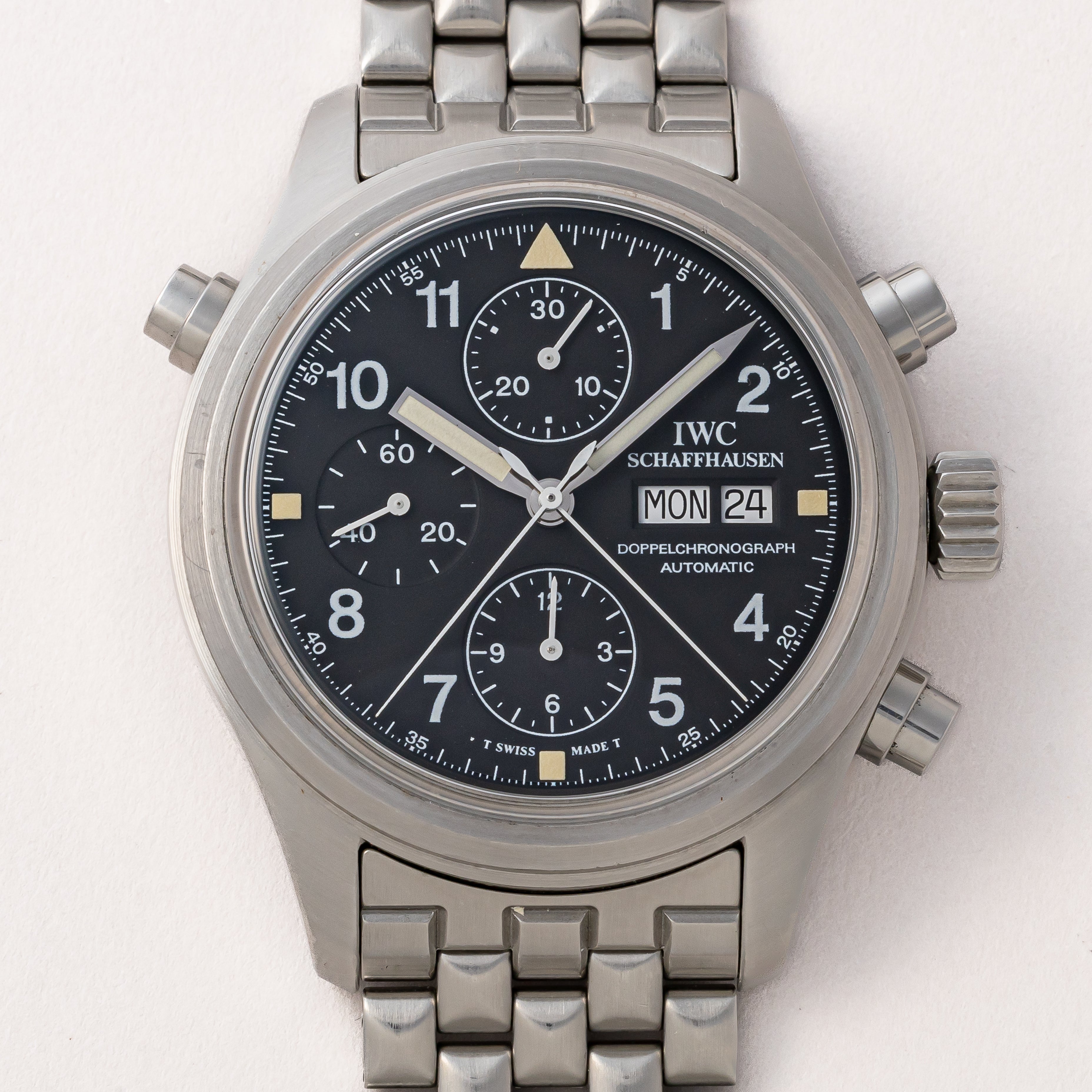 IWC ドッペルクロノグラフ 1993年製 スプリットセコンドクロノグラフ Ref.3711-003 ギャラ付き 純正ブレス