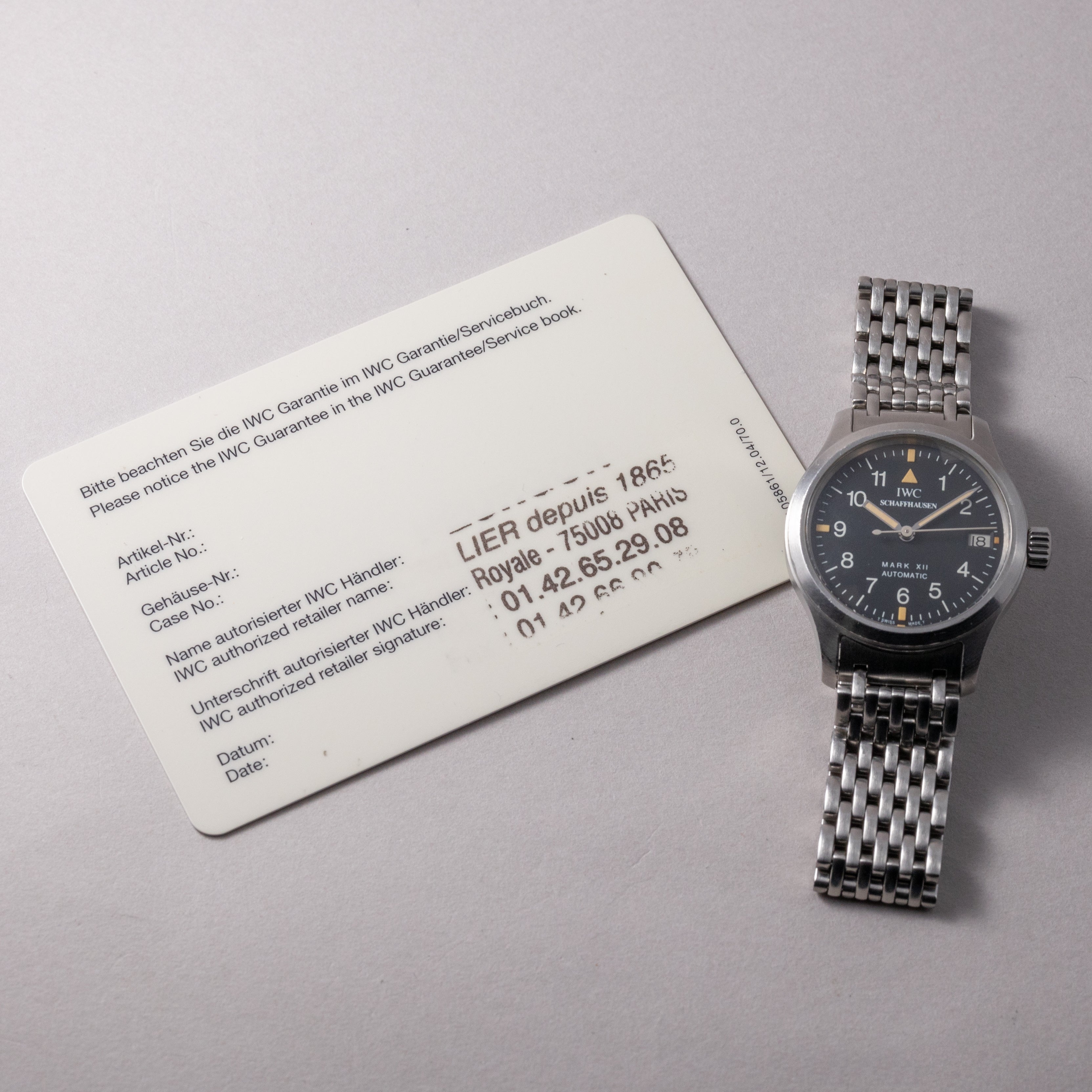 IWC マーク12 レディース 純正ステンレスブレス 1996年製 ギャラ付