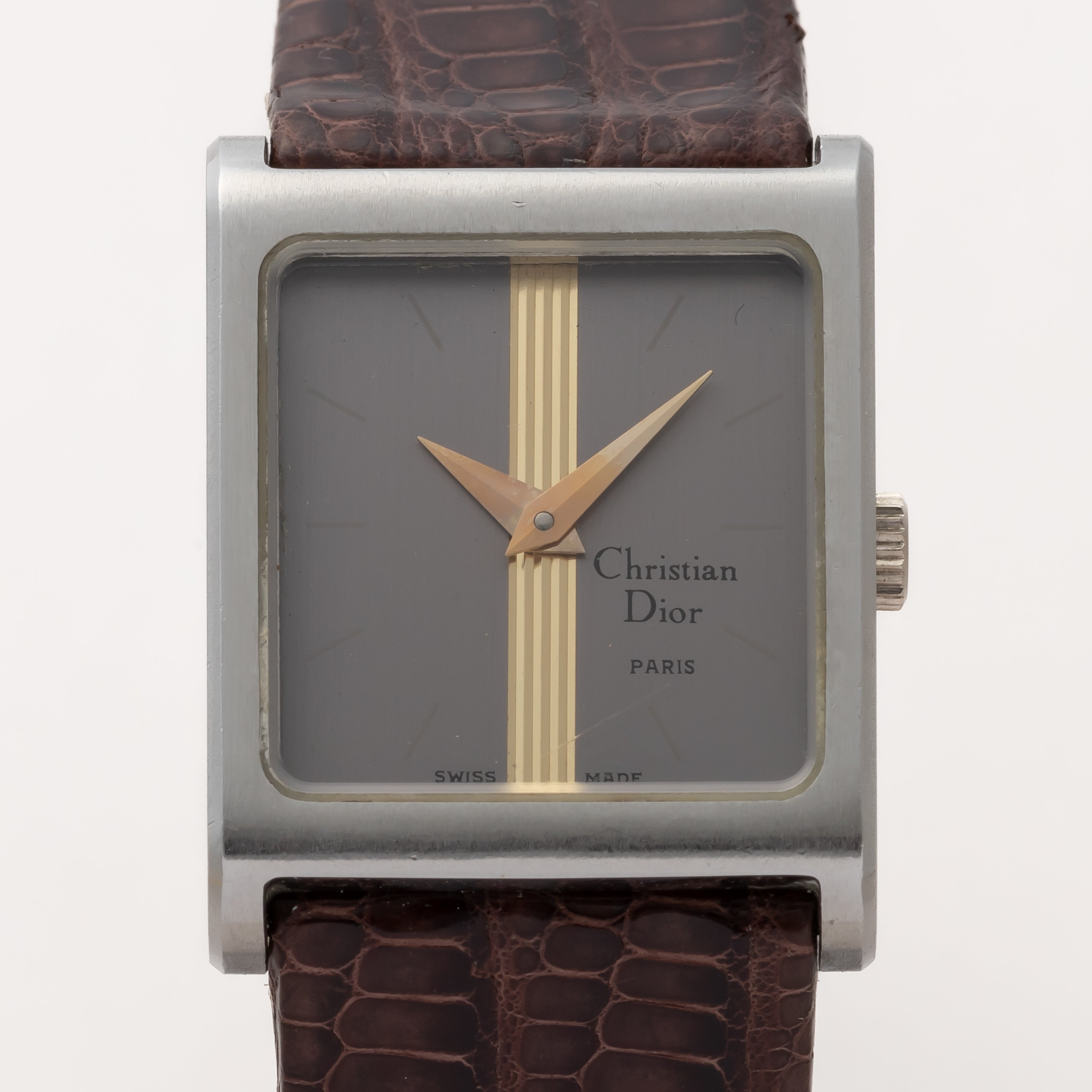 クリスチャンディオール レディース スクエア グレーダイヤル 1980年代