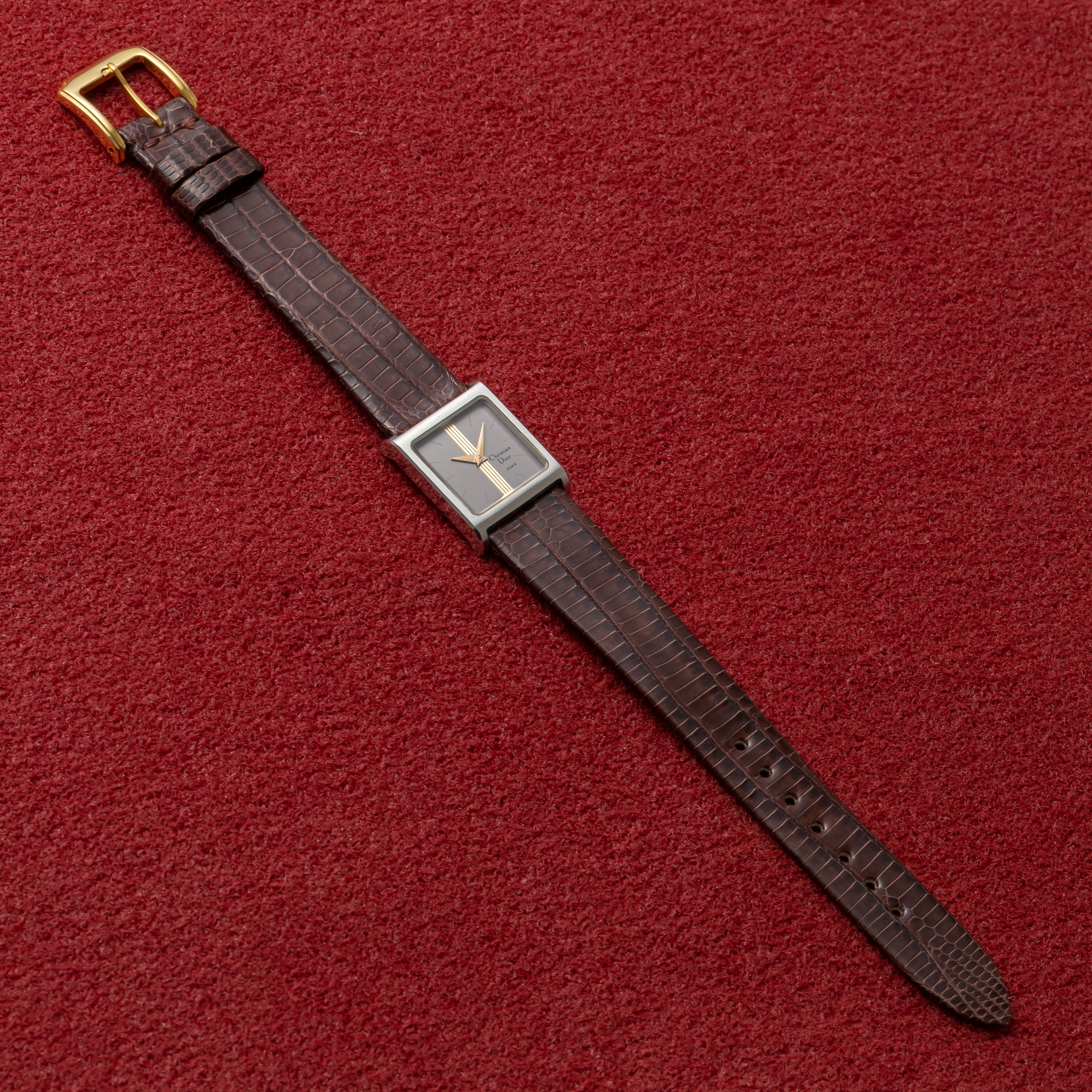 クリスチャンディオール レディース スクエア グレーダイヤル 1980年代